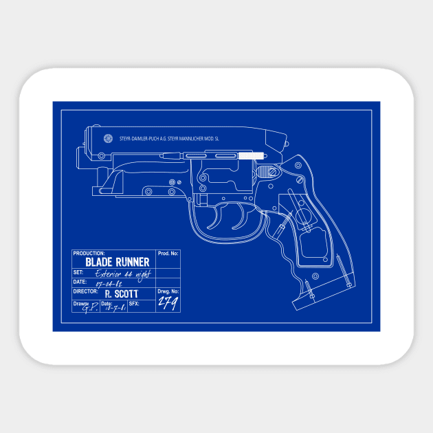 Blade Runner PKD - Dark Blue Sticker by Blade Runner Thoughts